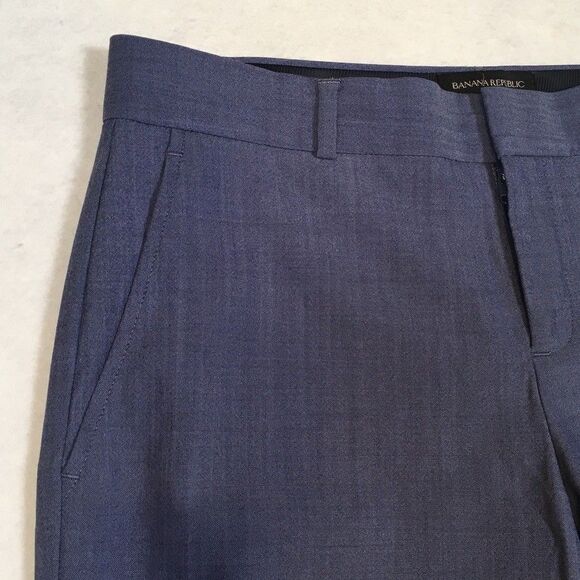 Banana Republic Wool Dress Pants Womens 2 Blue Slim Straight Leg Office Work - Picture 2 of 11